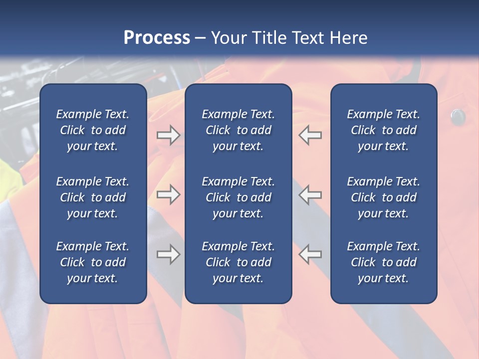 A Group Of Orange Jackets Hanging On A Rack PowerPoint Template