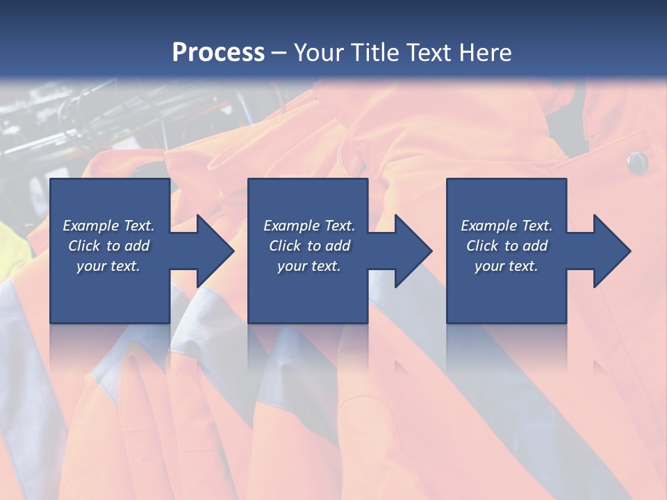 A Group Of Orange Jackets Hanging On A Rack PowerPoint Template