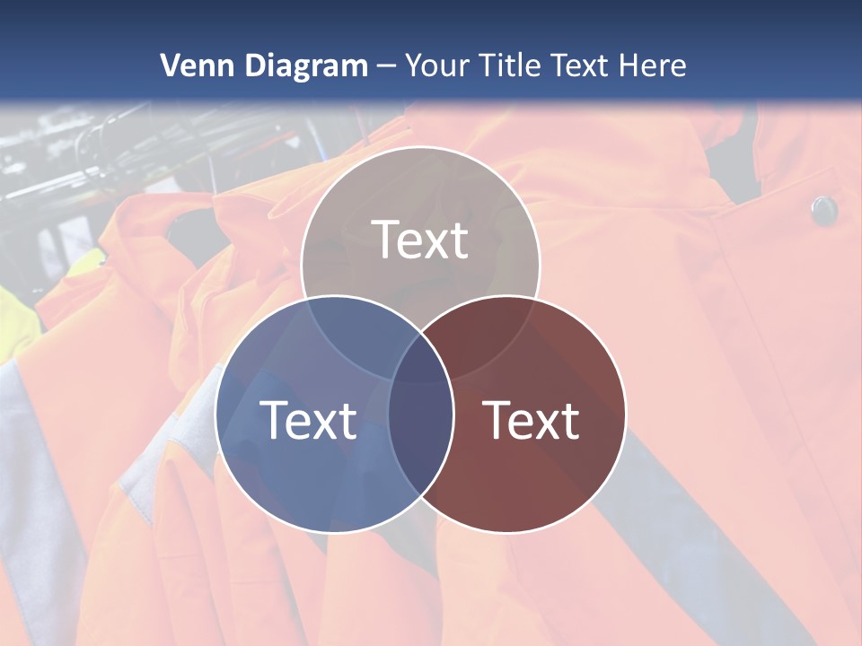 A Group Of Orange Jackets Hanging On A Rack PowerPoint Template