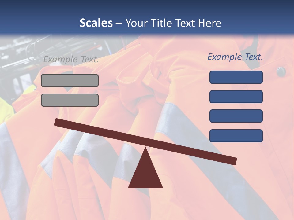 A Group Of Orange Jackets Hanging On A Rack PowerPoint Template