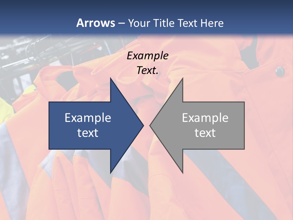 A Group Of Orange Jackets Hanging On A Rack PowerPoint Template