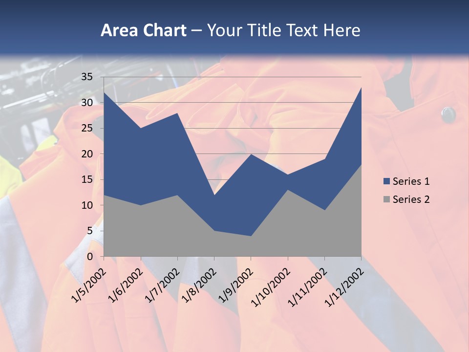 A Group Of Orange Jackets Hanging On A Rack PowerPoint Template