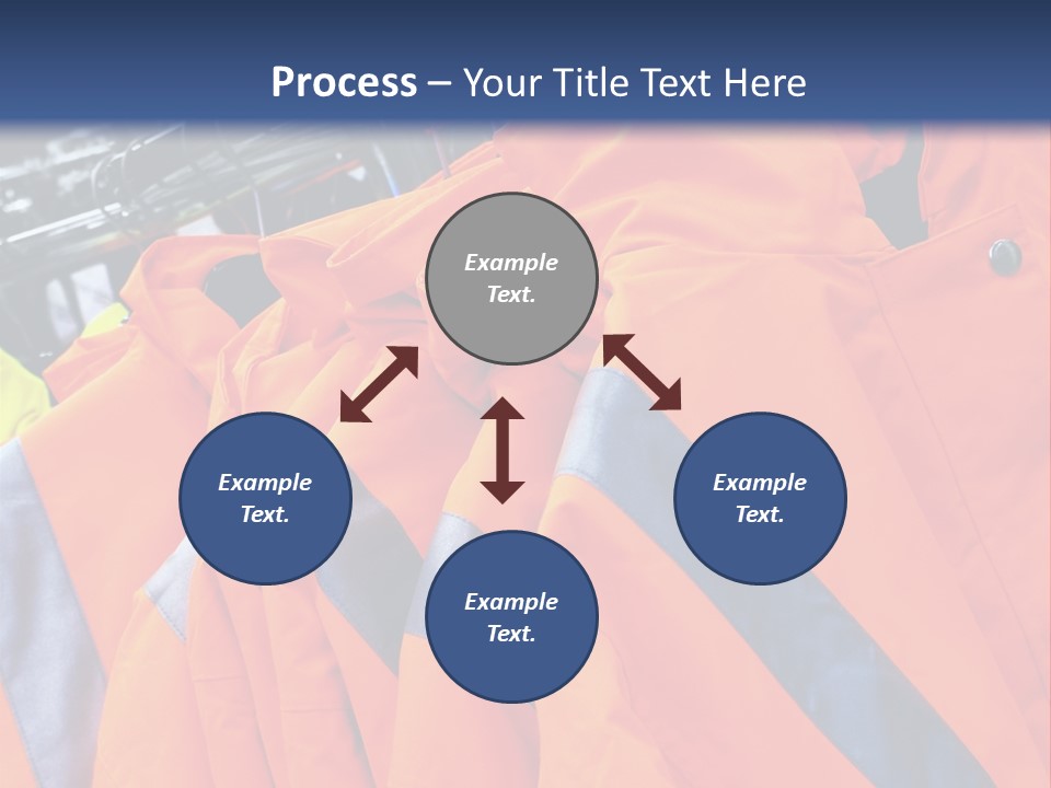 A Group Of Orange Jackets Hanging On A Rack PowerPoint Template