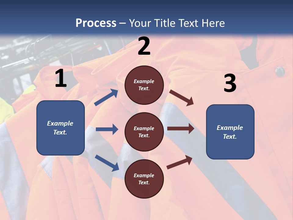 A Group Of Orange Jackets Hanging On A Rack PowerPoint Template