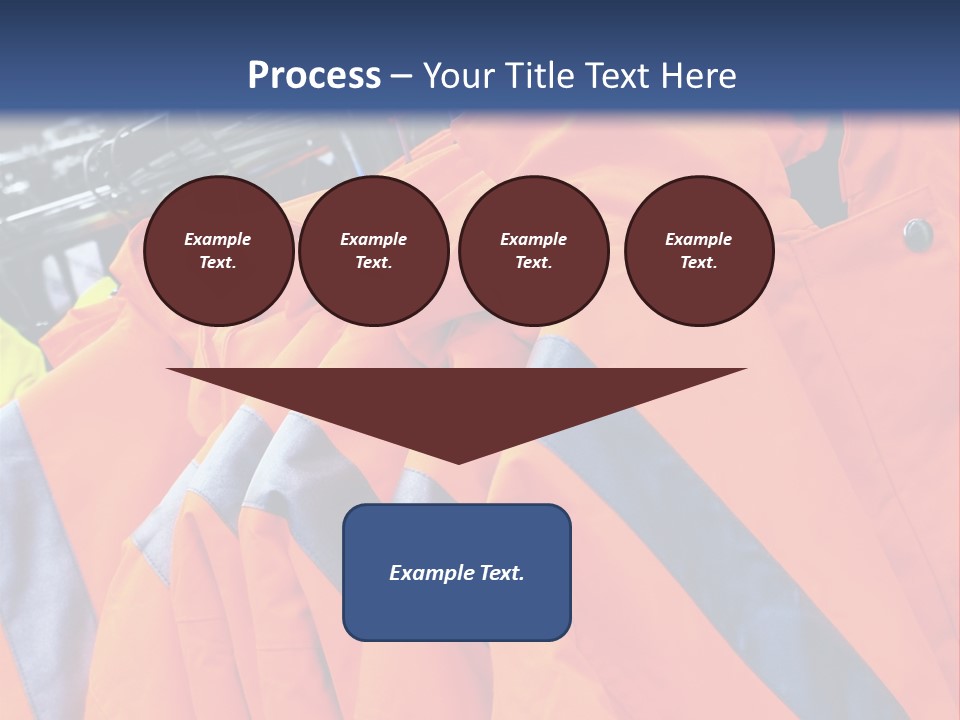 A Group Of Orange Jackets Hanging On A Rack PowerPoint Template