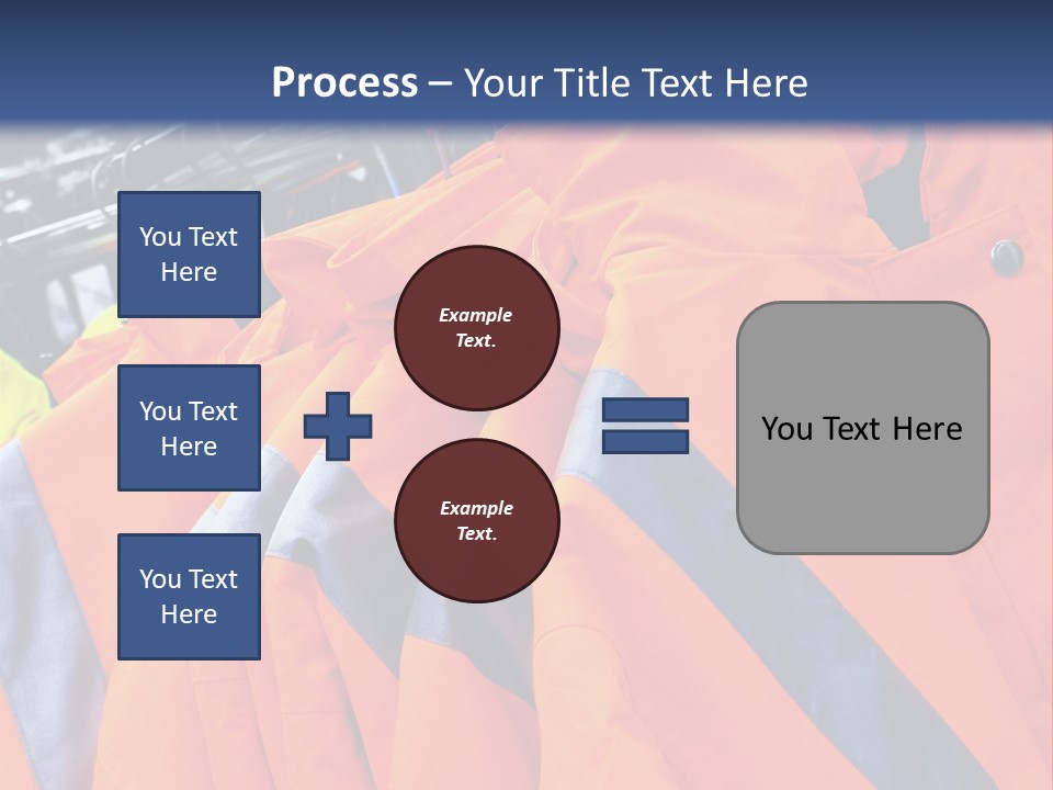 A Group Of Orange Jackets Hanging On A Rack PowerPoint Template