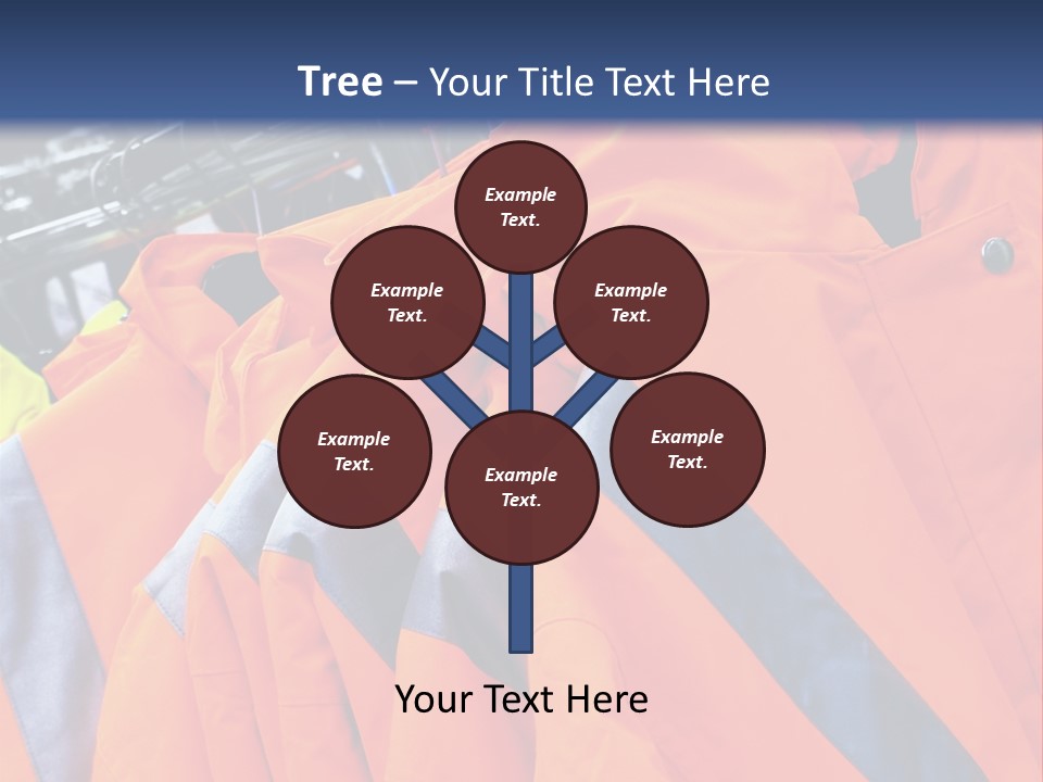 A Group Of Orange Jackets Hanging On A Rack PowerPoint Template