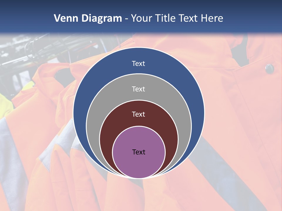 A Group Of Orange Jackets Hanging On A Rack PowerPoint Template