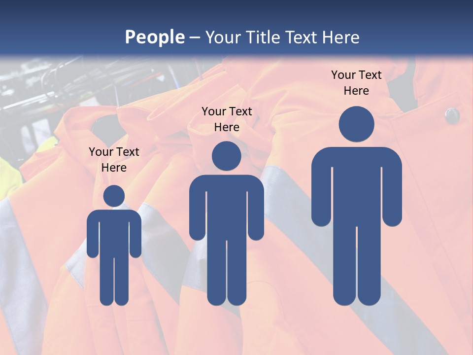 A Group Of Orange Jackets Hanging On A Rack PowerPoint Template