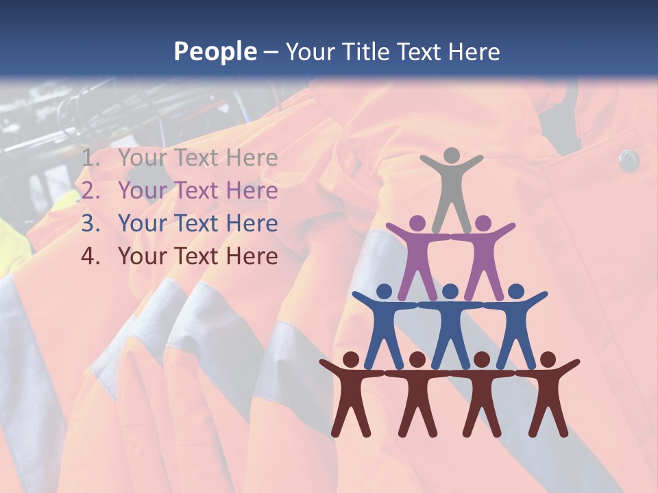 A Group Of Orange Jackets Hanging On A Rack PowerPoint Template