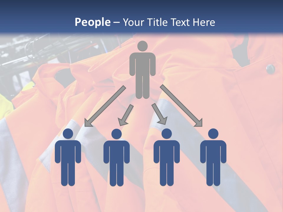 A Group Of Orange Jackets Hanging On A Rack PowerPoint Template