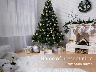 Lantern Gift Holiday PowerPoint Template