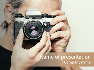 Photo Camera Neutral Background Old Fashioned PowerPoint Template