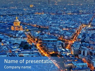 Aerial Street Landmark PowerPoint Template