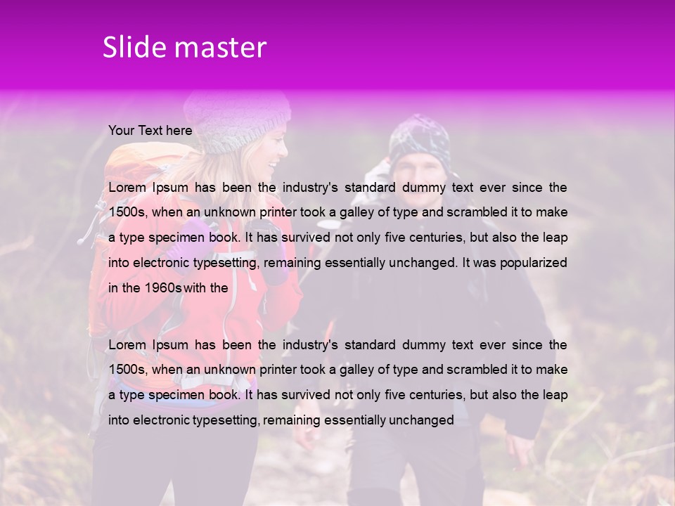 Trekking Landscape Achievement PowerPoint Template