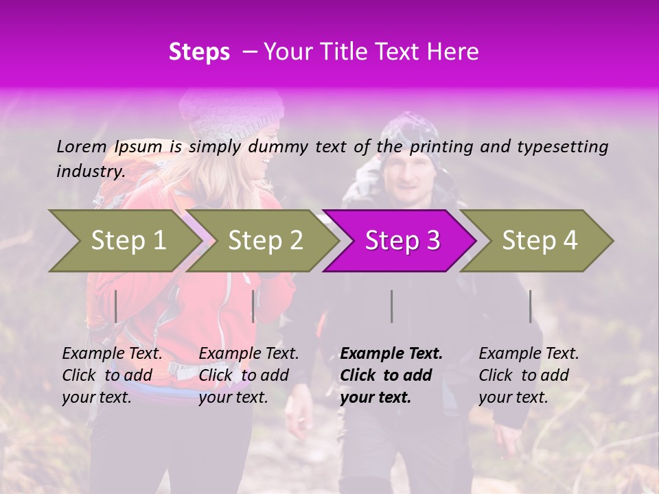 Trekking Landscape Achievement PowerPoint Template