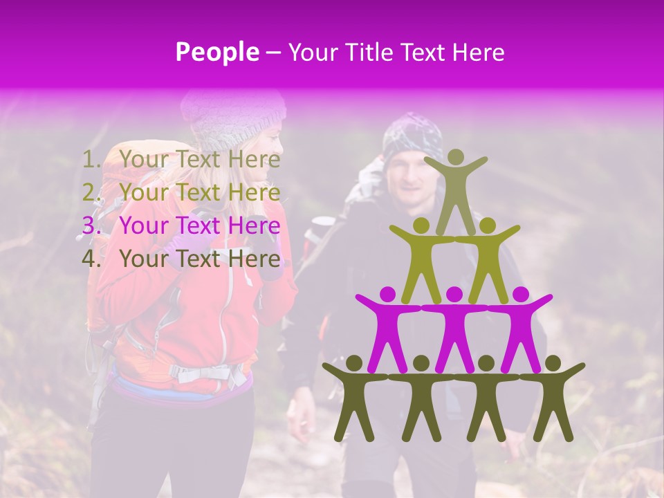 Trekking Landscape Achievement PowerPoint Template