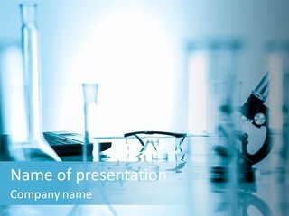 A Table Topped With Glasses And A Laptop Computer PowerPoint Template