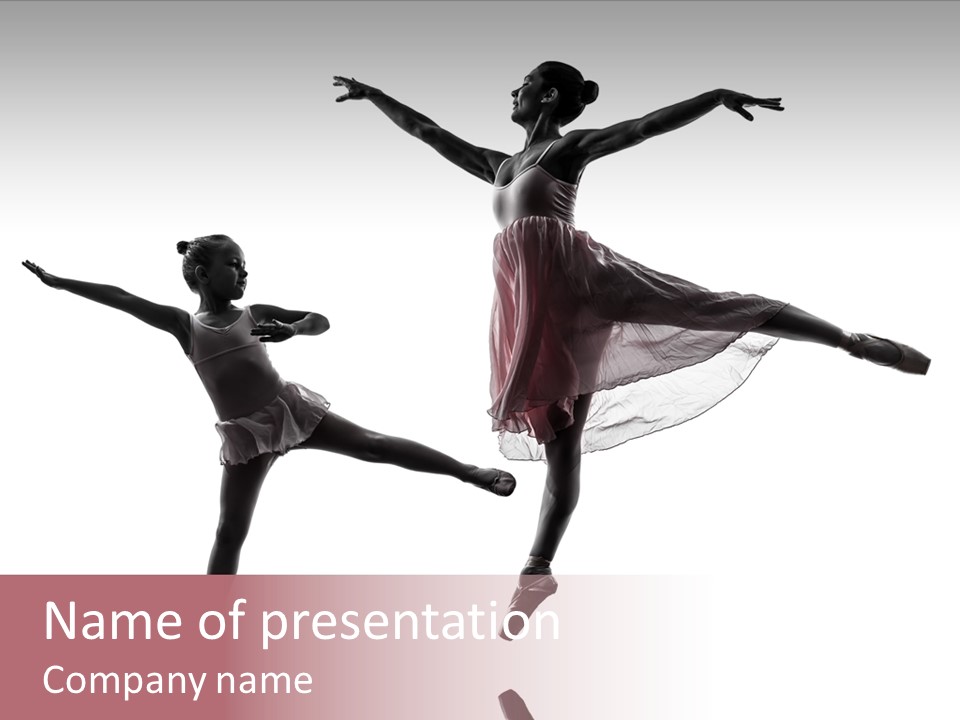 Two People Modern Ballet One Woman PowerPoint Template