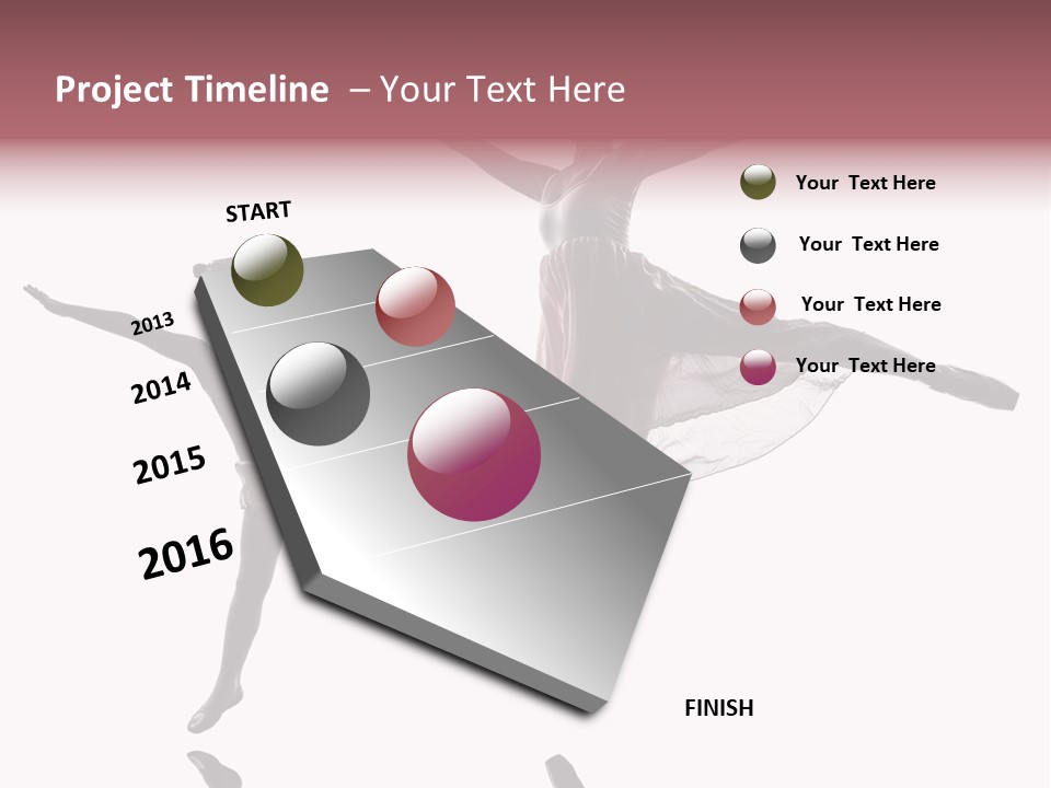 Two People Modern Ballet One Woman PowerPoint Template