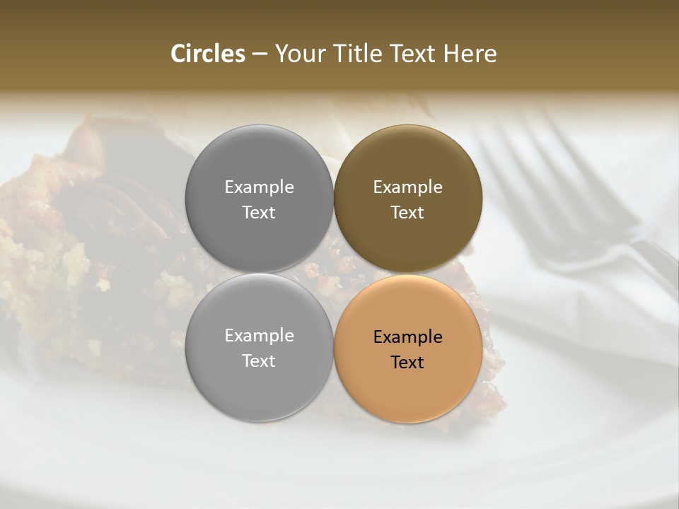 A Piece Of Pecan Pie With Ice Cream On Top PowerPoint Template