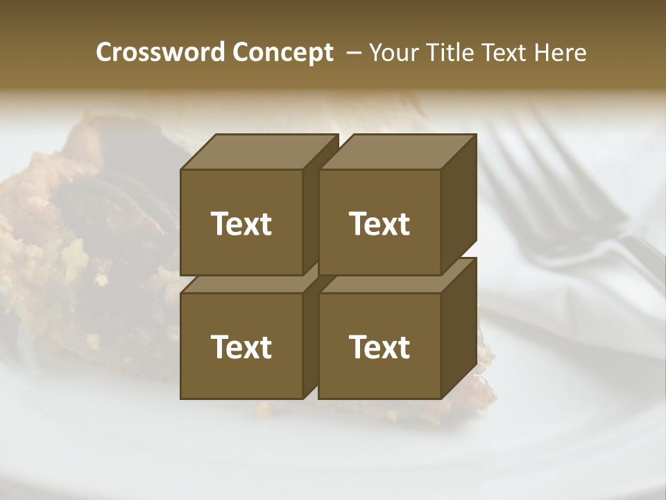 A Piece Of Pecan Pie With Ice Cream On Top PowerPoint Template