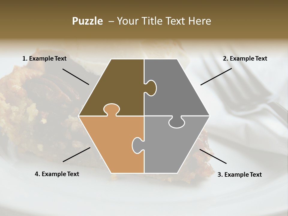 A Piece Of Pecan Pie With Ice Cream On Top PowerPoint Template