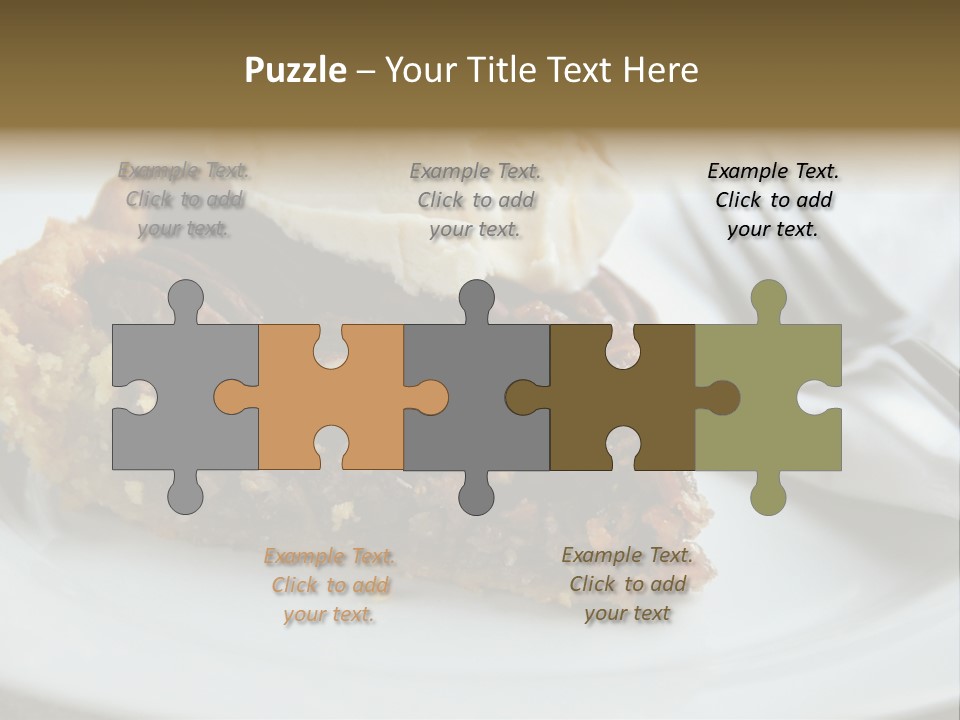 A Piece Of Pecan Pie With Ice Cream On Top PowerPoint Template