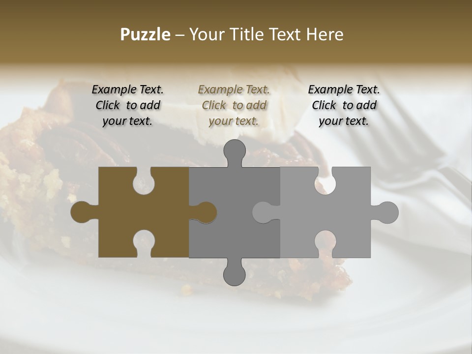 A Piece Of Pecan Pie With Ice Cream On Top PowerPoint Template