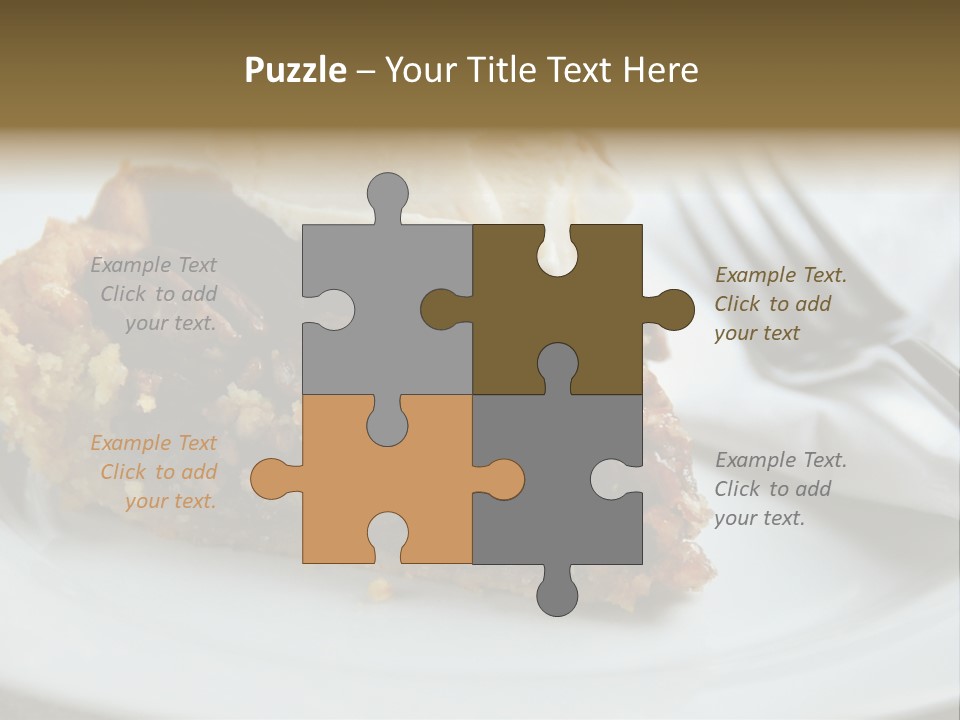 A Piece Of Pecan Pie With Ice Cream On Top PowerPoint Template