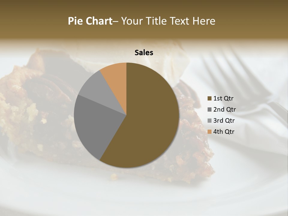 A Piece Of Pecan Pie With Ice Cream On Top PowerPoint Template