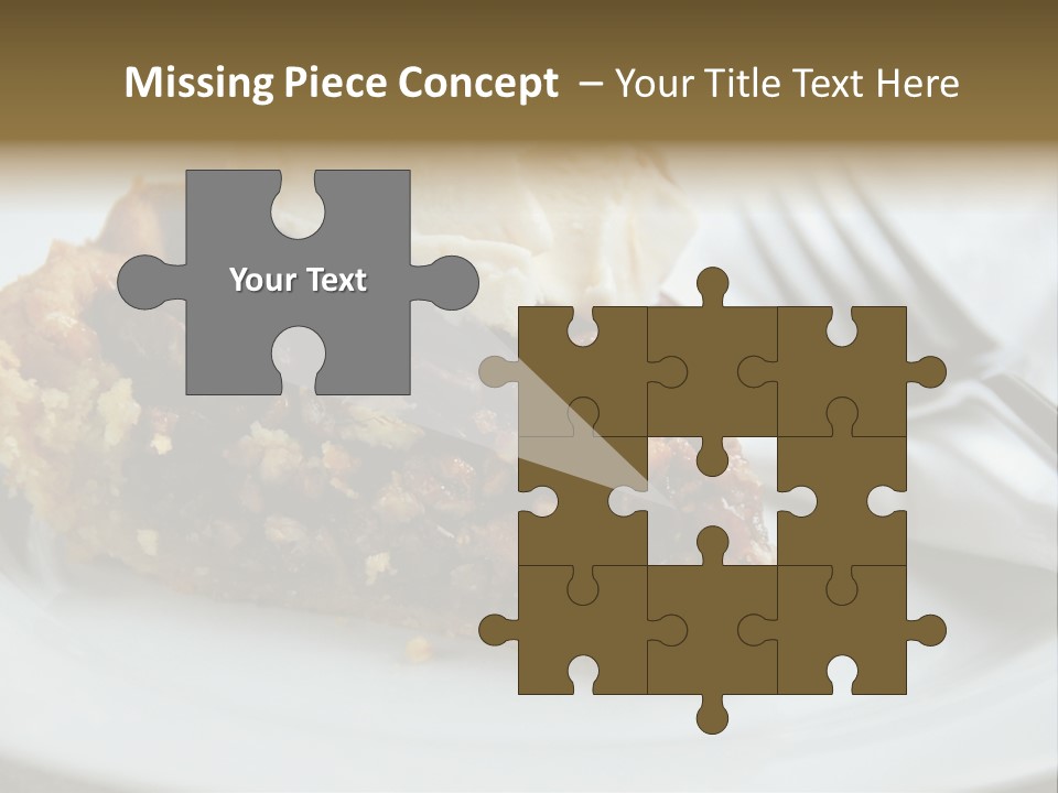 A Piece Of Pecan Pie With Ice Cream On Top PowerPoint Template