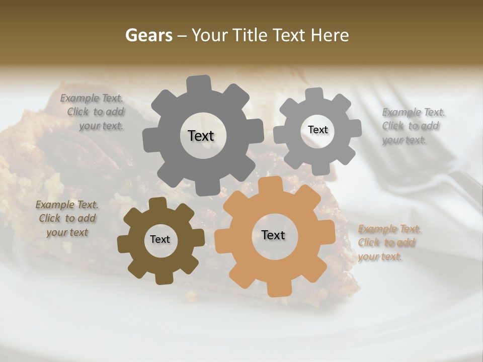 A Piece Of Pecan Pie With Ice Cream On Top PowerPoint Template