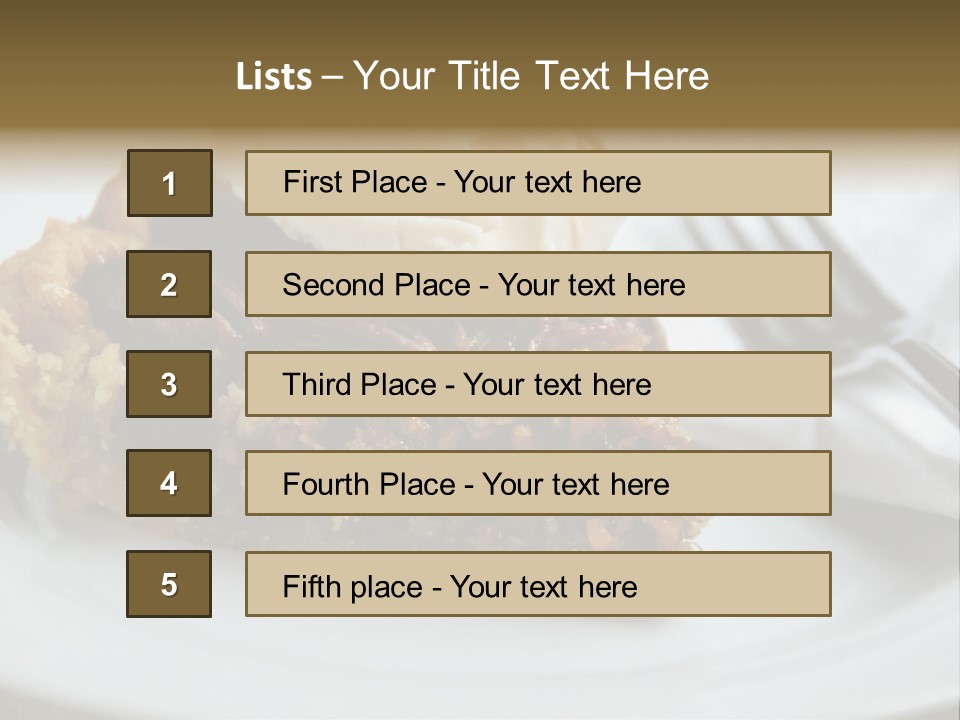 A Piece Of Pecan Pie With Ice Cream On Top PowerPoint Template