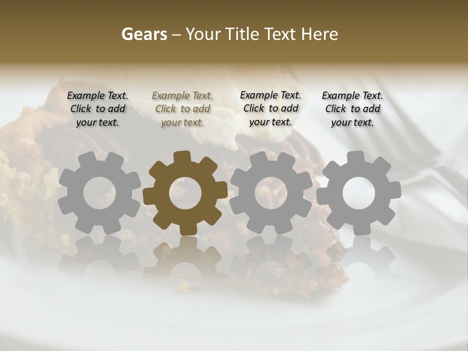 A Piece Of Pecan Pie With Ice Cream On Top PowerPoint Template