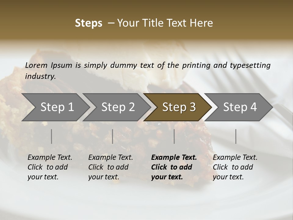 A Piece Of Pecan Pie With Ice Cream On Top PowerPoint Template