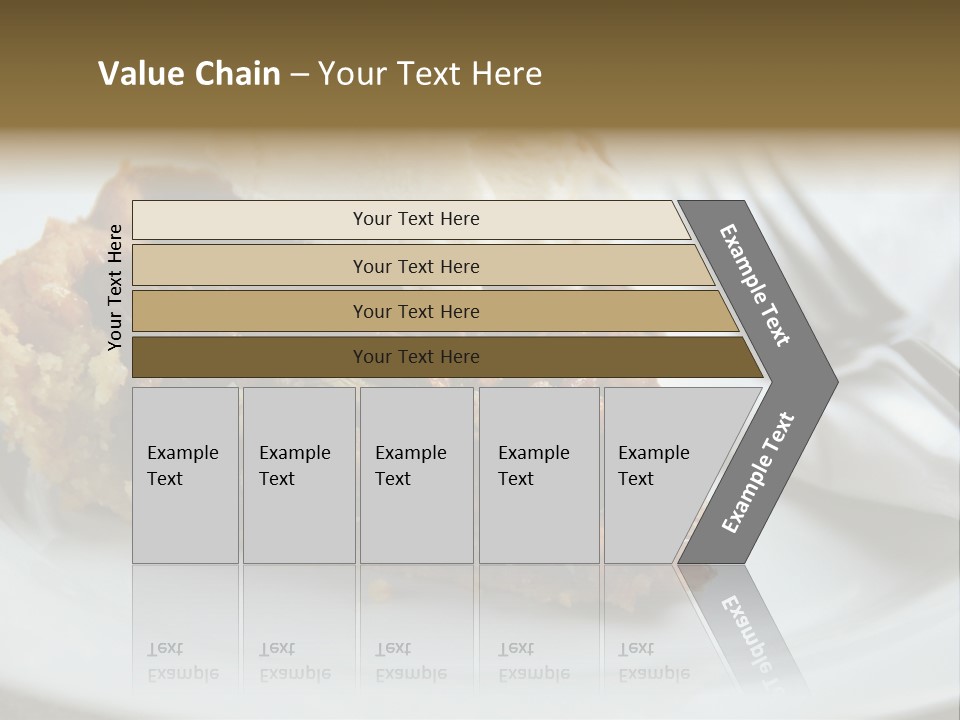A Piece Of Pecan Pie With Ice Cream On Top PowerPoint Template