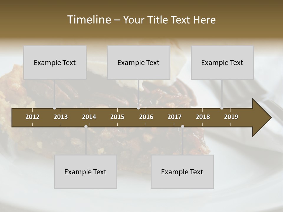 A Piece Of Pecan Pie With Ice Cream On Top PowerPoint Template