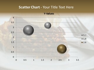 A Piece Of Pecan Pie With Ice Cream On Top PowerPoint Template