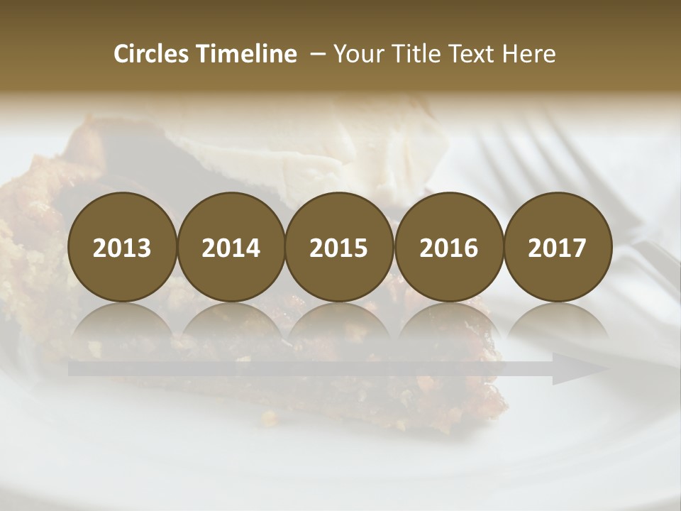 A Piece Of Pecan Pie With Ice Cream On Top PowerPoint Template