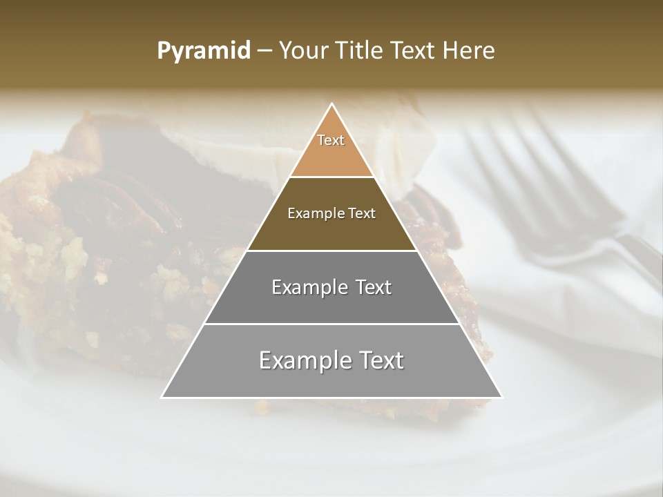 A Piece Of Pecan Pie With Ice Cream On Top PowerPoint Template