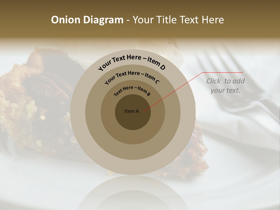 A Piece Of Pecan Pie With Ice Cream On Top PowerPoint Template