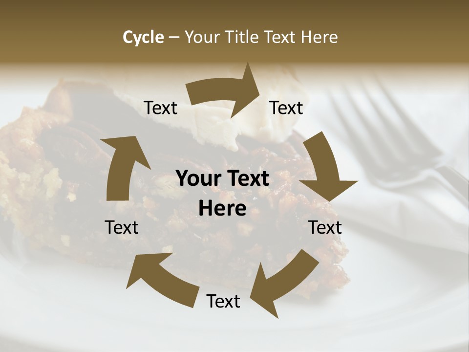 A Piece Of Pecan Pie With Ice Cream On Top PowerPoint Template