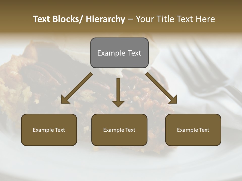 A Piece Of Pecan Pie With Ice Cream On Top PowerPoint Template