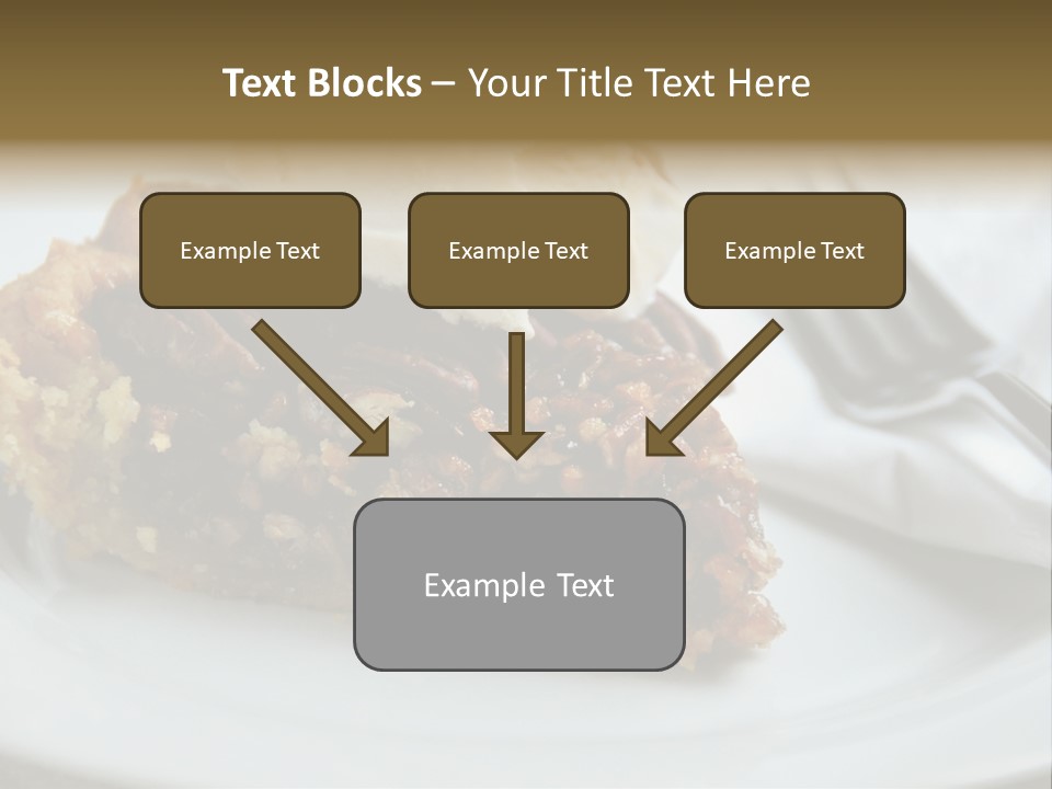 A Piece Of Pecan Pie With Ice Cream On Top PowerPoint Template