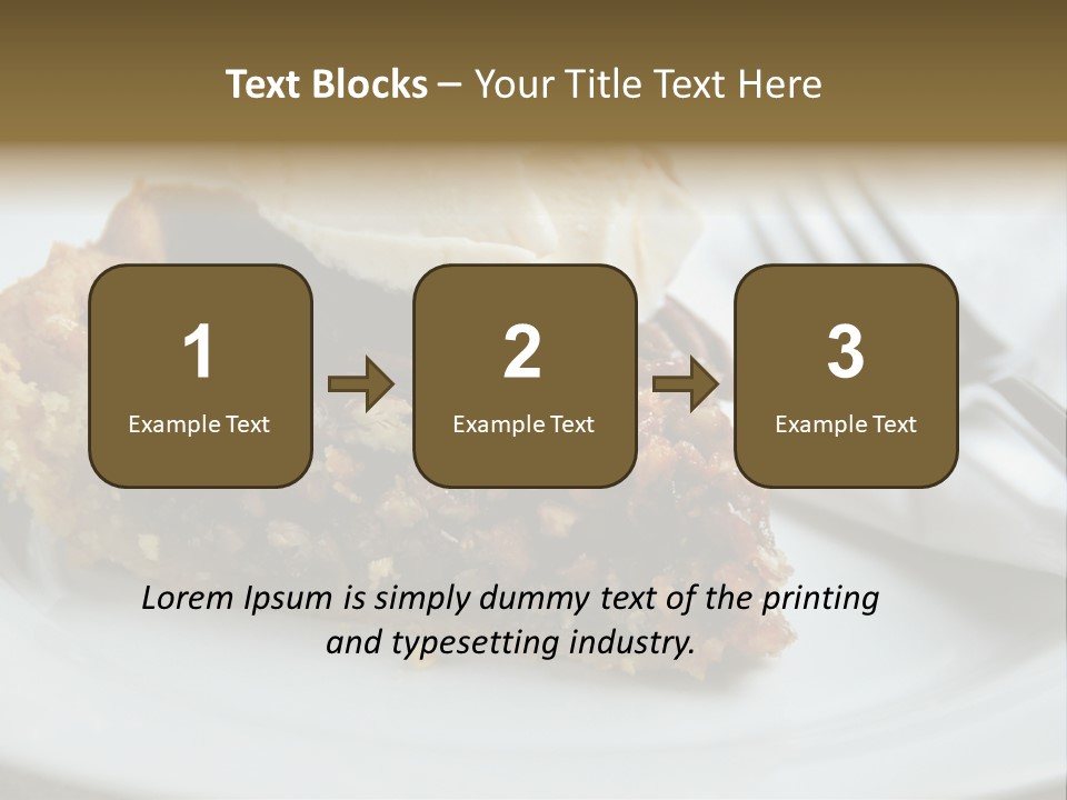 A Piece Of Pecan Pie With Ice Cream On Top PowerPoint Template