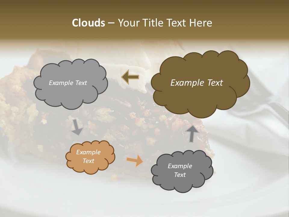 A Piece Of Pecan Pie With Ice Cream On Top PowerPoint Template