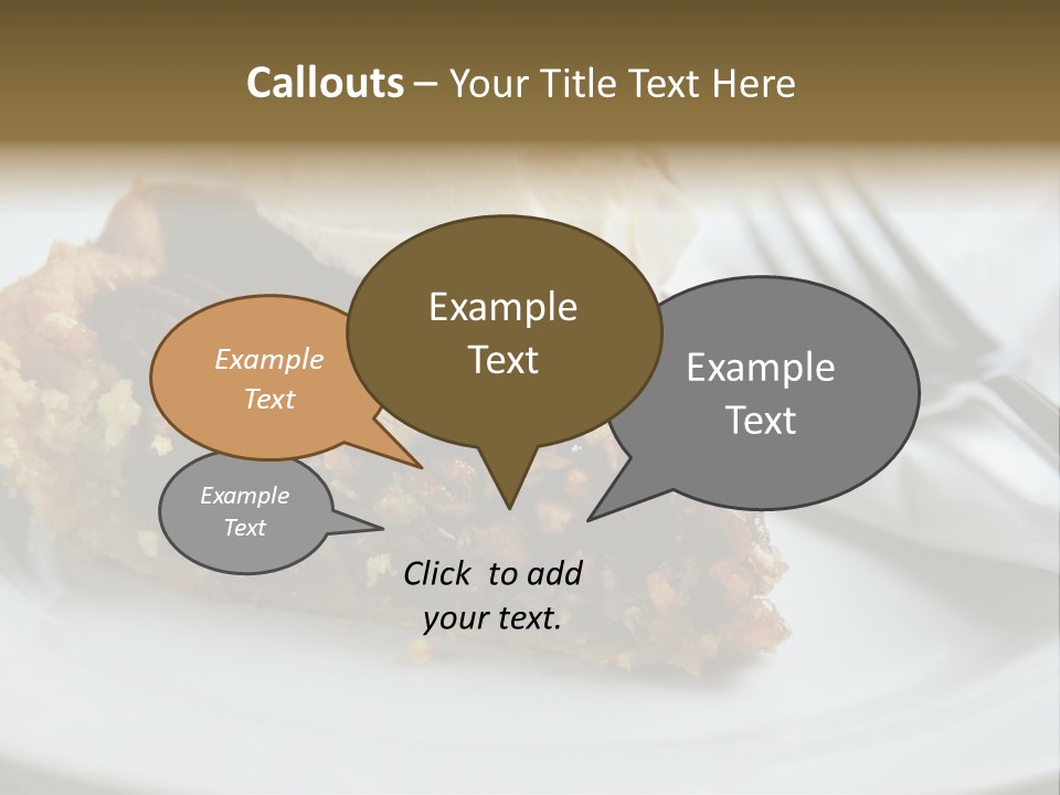 A Piece Of Pecan Pie With Ice Cream On Top PowerPoint Template