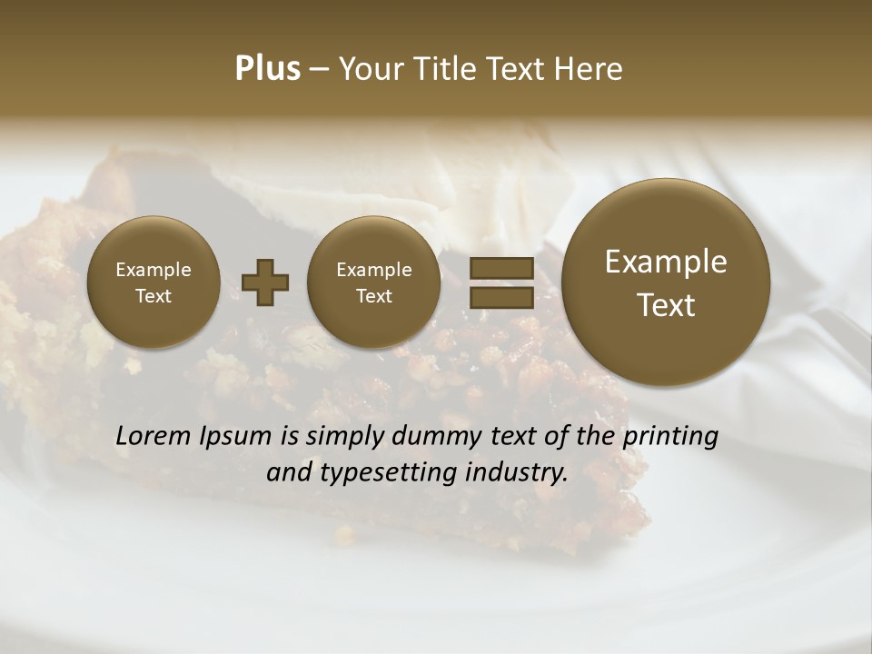 A Piece Of Pecan Pie With Ice Cream On Top PowerPoint Template