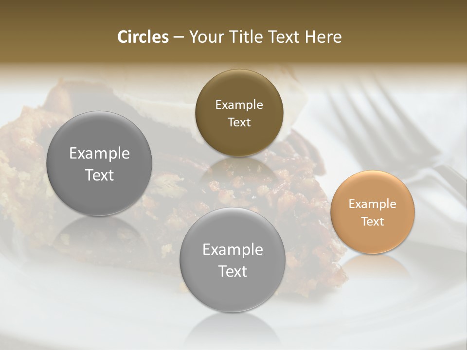 A Piece Of Pecan Pie With Ice Cream On Top PowerPoint Template